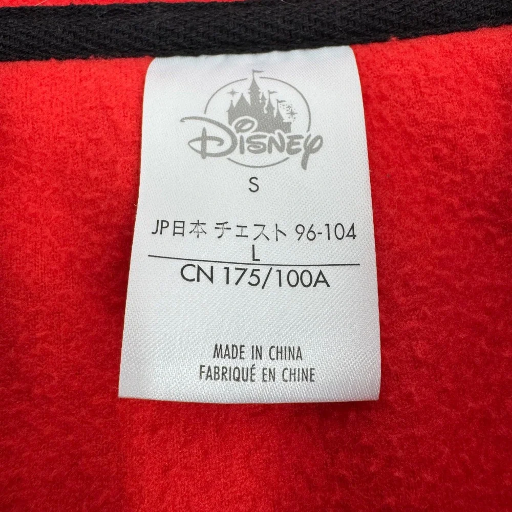 Disney Mickey Mouse‎ Full Zip Fleece Jacket Michael Embroidered Red Black Small